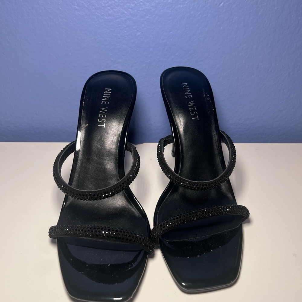 Nine West Black Heels Strappy Sandals